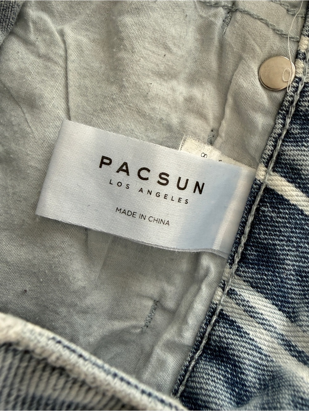 PacSun Mom Jeans Size 23 Blue White Striped High Rise Straight Leg Denim - Picture 8 of 11
